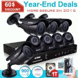 ZOSI 8CH 900TVL HD Security Camera System with 8 Indoor Outdoor Night Vision Security Cameras 1TB HDD 8channel HDMI DVR Smartphone view and Remote Access