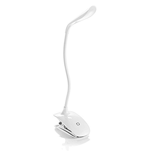 Cordless Clip Reading Lamp Touch Sensitive LED Table Light Eye-Care Flexible Desk Night Light Music Stand Light with AC Adapter USB Cord