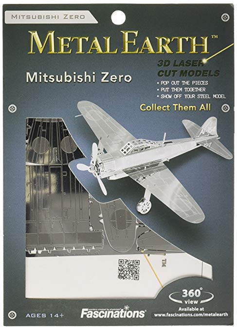 Fascinations Metal Earth Mitsubishi Zero Fighter Airplane 3D Metal Model Kit