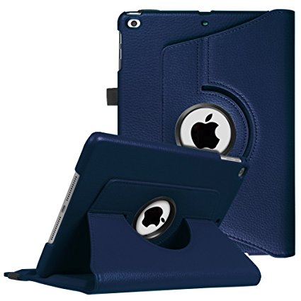 Fintie New iPad 9.7 inch 2017 / iPad Air Case - 360 Degree Rotating Stand Cover with Auto Sleep Wake for Apple New iPad 9.7 inch 2017 Tablet / iPad Air 2013 Model, Navy