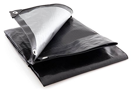 Super Heavy Duty Tarp in Black and Silver, 20 ft. L x 10 ft. W (22 lbs.) 764810-OG-171074-O-869591