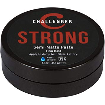 Strong Semi-Matte Paste - Challenger - 1.5OZ Firm Hold - Best Men's Styling Paste - Water Based, Clean & Subtle Scent, Travel Friendly. Hair Wax, Fiber, Clay, Pomade, and Cream, All In One