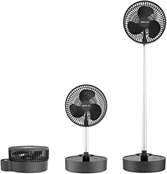 OPOLAR Portable Pedestal Fan, 10000mAh Oscillating Rechargeable Battery Fan, 3 Speeds, Adjustable Height, Quiet Foldable Floor Fan, Small Standing Fan, 8 inch USB Desk Fan for Home Office Camping