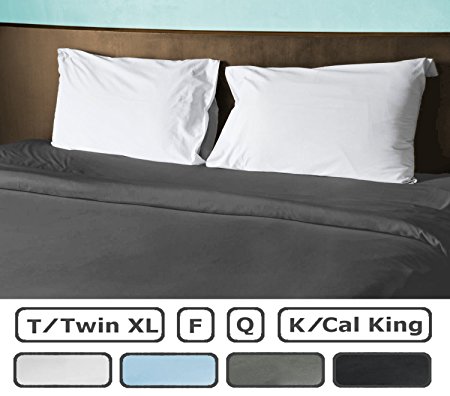 King Size Flat Sheet Only - 300 Thread Count 100% Egyptian Cotton - Fitted Sheets Sold Separately for Set - 100% Satisfaction Guarantee (King / California King, Gray)