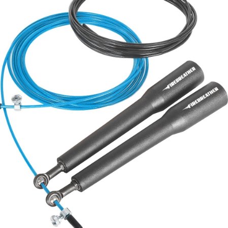 SPEED ROPE by FireBreather Training | For Crossfit - Boxing - Wod Exercise - Fitness | Includes Replacement Black Cable - Professional Handles - Set of Adjustable Screws & Carrying Bag