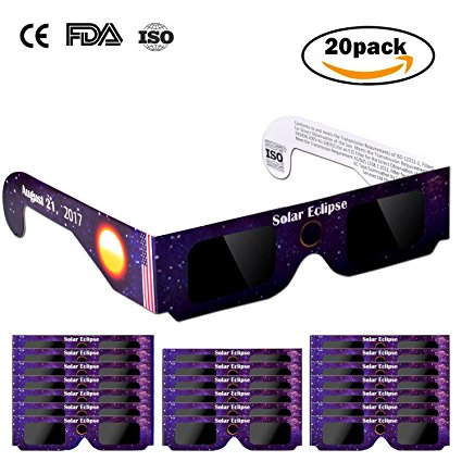 Solar Eclipse Glass with CE FDA TCF Certified Safe Shades Spectacles for Direct Sun Viewing, Eye Protection GlassBy Jummico