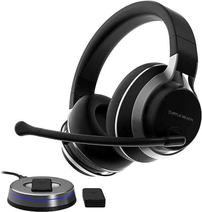 Turtle Beach Stealth Pro Casque de jeu san fil multiplateforme Bluetooth avec Suppression Active pour PS5, PS4, PC, Switch & Mobile