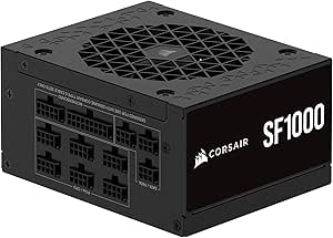 CORSAIR SF1000 (2024) Fully Modular Low Noise 80 Plus Platinum ATX Power Supply – ATX 3.0 Compliant – PCIe 5.0 Ready – SFX-to-ATX Bracket Included – Black