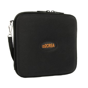 co2CREA EVA Shockproof Travel Carrying Case Bag For Logitech Ultimate Ears UE ROLL 360 Ultra-Mobile Waterproof Wireless Bluetooth Speaker, Fits Power Adaptoer and USB Cable Together (Black)