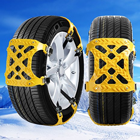Snow Tire Chains for Trucks/SUVs, Chains Tires Snow Tire Chains Tensioner Adjustable Ice Chains for Tires Snow Tire Chains Tighteners Fit for Most Truck /Car/SUV Tire Width with 6.4-8.9in/Set of 6