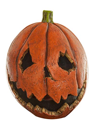 Adult Scary Last Night Pumpkin Halloween Mask Orange