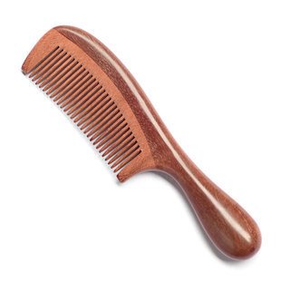 Myhsmooth Rs-yb-nt Handmade Natural Red Sandalwood No Static Comb with Rounded Handle for Detangling Curly Hair and Gift(7"*1.8")
