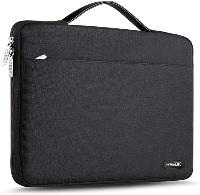 Hseok Laptop Sleeve 13-13.5 Inch Case Briefcase, Compatible All Model of 13.3 Inch MacBook Air/Pro, XPS 13, Surface Book 13.5" Spill-Resistant Handbag for Most Popular 13"-13.5" Notebooks, Deep Black