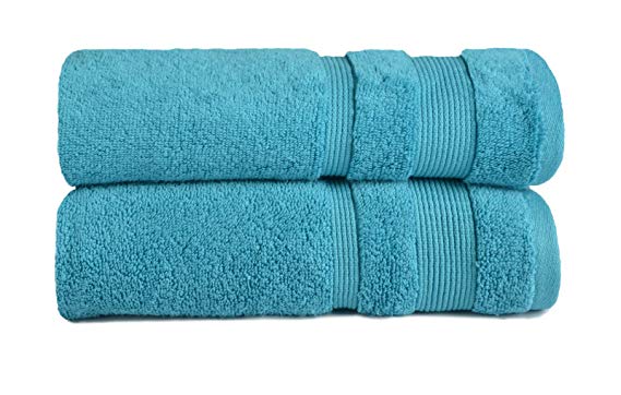 Allure Bath Fashions Luxury Supersoft Egyptian Cotton Towels 2 x Absorbent and Quick Dry Hand Towels Set 50 x 85cm 500gsm in Turquoise (2x Hand Towels)