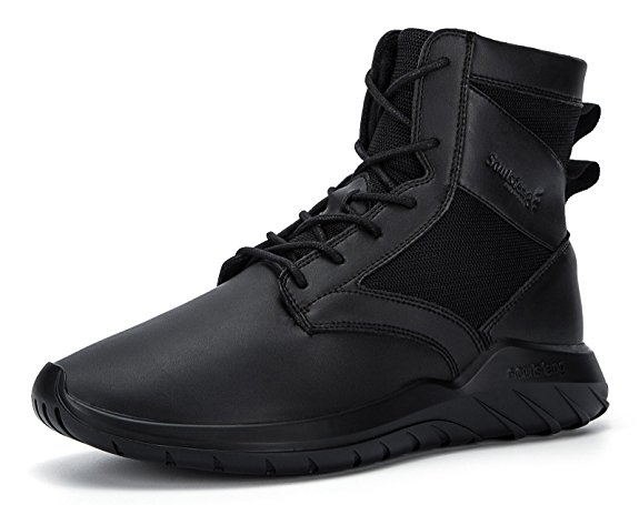 Men's Women's Unisex Winter Flat Black Lace Up Cushioning Leather Ankle Snow Boot (Men US7=EUR40=25CM, Black)