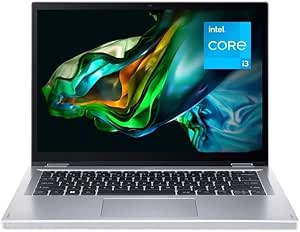 acer Aspire 3 Spin 14 Convertible Laptop, 14" 1920 x 1200 WUXGA IPS Touch Display, Intel Core i3, Intel UHD Graphics, 8GB LPDDR5, 256GB SSD, Wi-Fi 6, Win 11 Home in S Mode, Silver, A3SP14-31PT-38YA