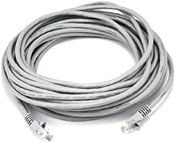 Monoprice 30FT 24AWG Cat5e 350MHz UTP Ethernet Bare Copper Network Cable - Gray