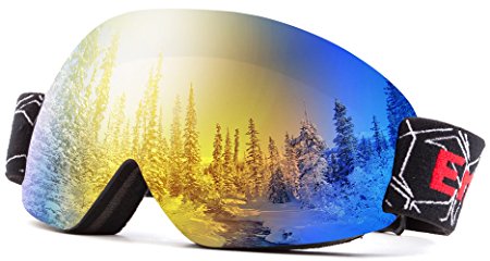 Interchangeable Lens Ski Goggles Anti Fog&Glare,Windproof,UV 400Protection,Snowboarding Goggle For Snow Snowboard Snowmobile Skate Motorcycle Riding,Snow Goggles For Men Women & Youth-By EnergeticSky™
