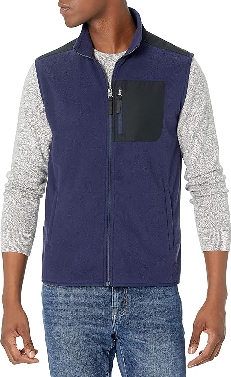 Amazon Essentials mens Full-Zip Polar Fleece Vest