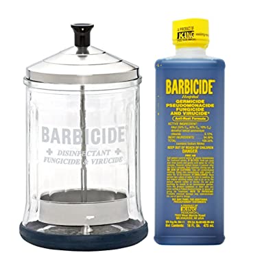 King Research Barbicide Disinfecting Jar Midsize 21oz   Disinfectant 16oz