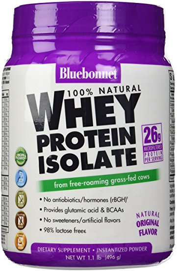 BlueBonnet 100% Natural Whey Protein Isolate Powder, Original, 1.1 Pound