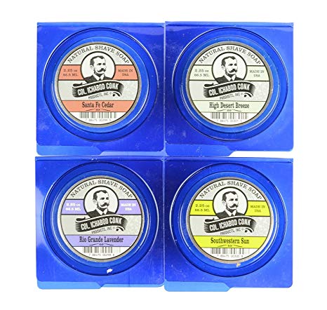Colonel Conk Glycerin Shave Soap - Natural Variety 4 Pack