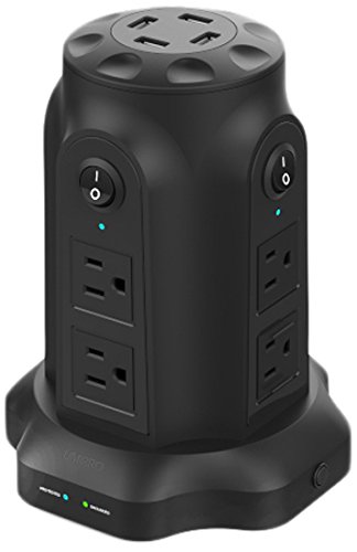 Umirro 8-Outlet Desktop Power Center Surge Protector with 4 USB Charging Ports, 1080 Joules, 6.8A