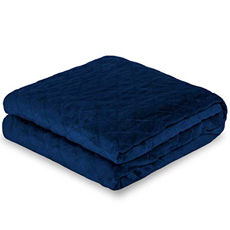 Bare Home Duvet Cover for Weighted Blanket (80"x 87") Blanket Cover Oversize, Ultra-Soft Minky Removable and Washable, Diamond Pattern (Dark Blue)