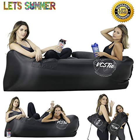 VCSTio Inflatable Lounger Blow Up Air Couch Pool Floating Sofa EasyTo Inflate. IDEAL Summer Gift For The Outdoors,Camping, Hiking, Backpacking, Festivals or Even To Chill At Home