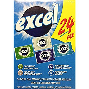 Excel Sugar-Free Gum, Variety-Pack, 4-Pack