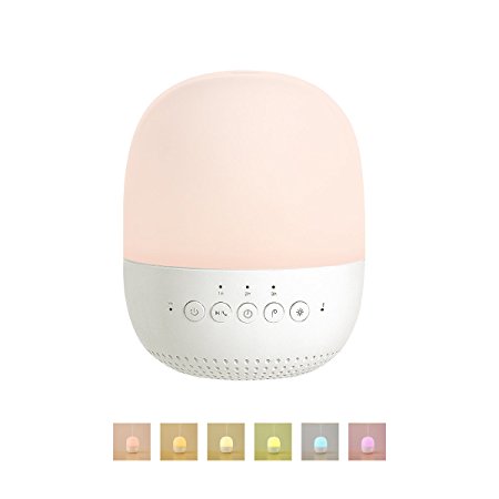 Emoi 3-in-1 100ml Cool Mist Humidifier Bluetooth Speaker Lamp, Patent Essential Oil Aroma Diffuser, 7-Color LED Music Night Light, 1-6 Hour Timer Setting, APP Control for Home and Office.(H0035)