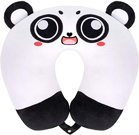 GLAUCUS Kids Travel Pillow Animal Neck Pillow Support U Shaped Cushion Plush for Airplane Train Child's Neck Pillow for Kids Adults(Panda)