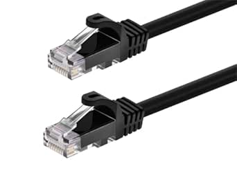 Monoprice Cat6 6in Black 12-Pk Patch Cable UTP 24AWG 550MHz Pure Bare Copper Snagless RJ45 Flexboot Series Ethernet Cable