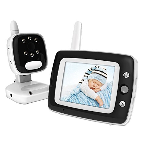 BESTHING Video Baby Monitor with LCD Display, Digital Camera, Infrared Night Vision, Two Way Talk Back, Temperature Monitoring, Lullabies, Long Range