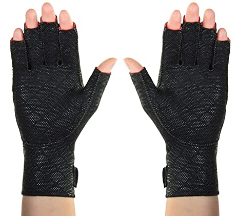 Thermoskin Arthritic Fingerless Gloves, Black, Large