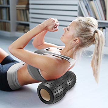 Peanut Foam Roller for Muscles Hip Roller Massage Roller Exercise Equipment Deep Tissue Massage and Trigger-Point Muscle Therapy, Neck Back Full Body Stiffness Relief 33 x 14cm