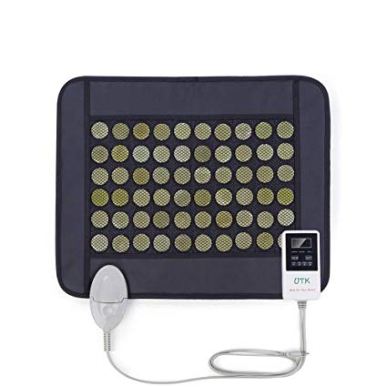 UTK Far Infrared Heating Pad - Natural Jade Heating Pad for Chronic Back Pain Relief - Small (19" X 15"), Smart Controller, Adjustable Temp and Travel Bag Included