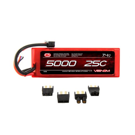 Venom 25C 2S 5000mAh 7.4V Hard Case LiPo Battery with Universal Plug (EC3/Deans/Traxxas/Tamiya)
