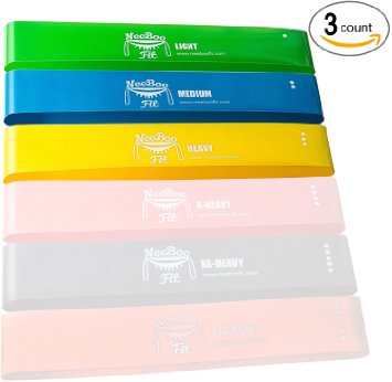 NeeBooFit Resistance Loop Band Set - Best Fitness Exercise Bands for Working Out or Physical Therapy - 12x2 Inches