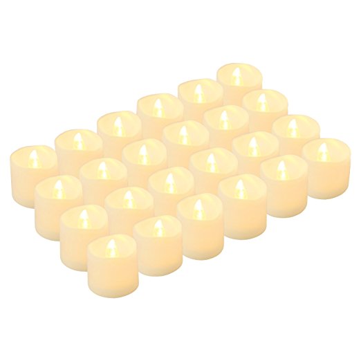 LED Tea Lights Candles, Kohree Flameless Candles Battery Operated LED Candles, Flickering Tealight Candles, Pack of 24, Warm White