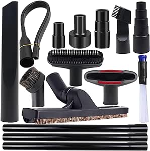 15 Pcs Universal Vacuum Attachments & Brushes for Shop Vac Accessories - 2 1/2" to 1 1/4" Hose Adapter for Shop Vac, 1 7/8" to 1" Vacuum Hose Adapter, 1 1/4" Shop Vacuum Cleaner Attachments