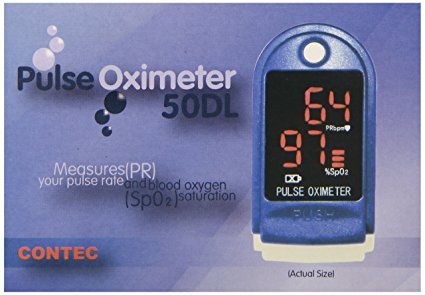 Contec CMS 50DL Finger Pulse Oximeter, Blue