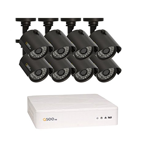 Q-See Surveillance System QTH98-8AG-1 8-Channel HD Analog DVR with 1TB Hard Drive, 8-720p Security Cameras (Black)