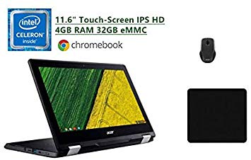 2020 Acer Ultrathin & Ultralight Spin 11 2-in-1 11.6" IPS Touch-Screen Convertible Chromebook, Intel Celeron Dual-Core N3350, 4GB DDR4, 32GB eMMC, 10-Hour Battery /BLZ Mouse & Mouse Pad Bundle