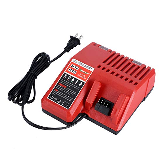 Replacement Lithium-ion Battery Charger Multi Voltage Charger for Milwaukee M18 14.4V-18V 48-11-1850 48-11-1840 48-11-1815 48-11-1828