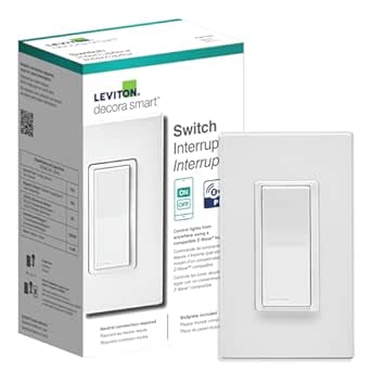 Leviton Decora Smart Switch Z-Wave 800 Series, ZW15S-1RW