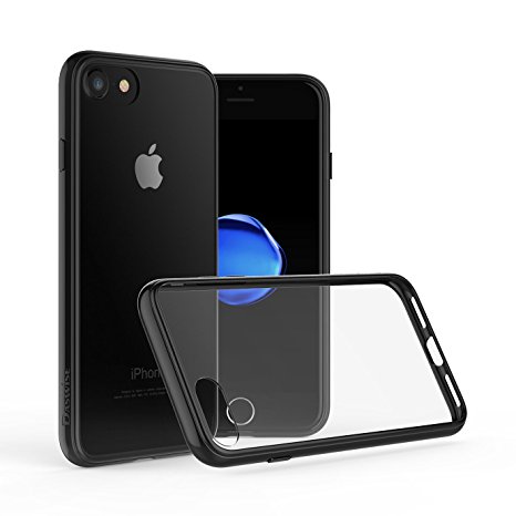 iPhone 7 Case, Daswise Hard Poly-carbonate   Reinforced TPU [Slim Fit] Bumper, Scratch-Resistant Clear Back Cover [Shock Absorbent] for Apple iPhone 7 (4.7 Inch) (Jet Black)
