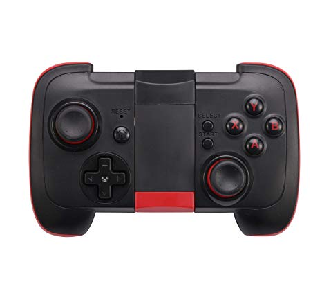 Wireless bluetooth Controller Gamepad Joytick Gaming for Android Cell Phone, PC Tablet, Samsung Gear VR, Game Boy Emulator (Red)