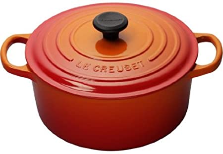 Le Creuset LS2501-302 Signature Enameled Cast-Iron Round French (Dutch) Oven, 9-Quart, Flame