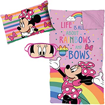 Jay Franco Disney Minnie Mouse Rainbows 3 Piece Slumber Set